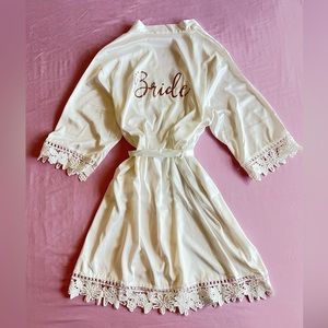 White bridal robe